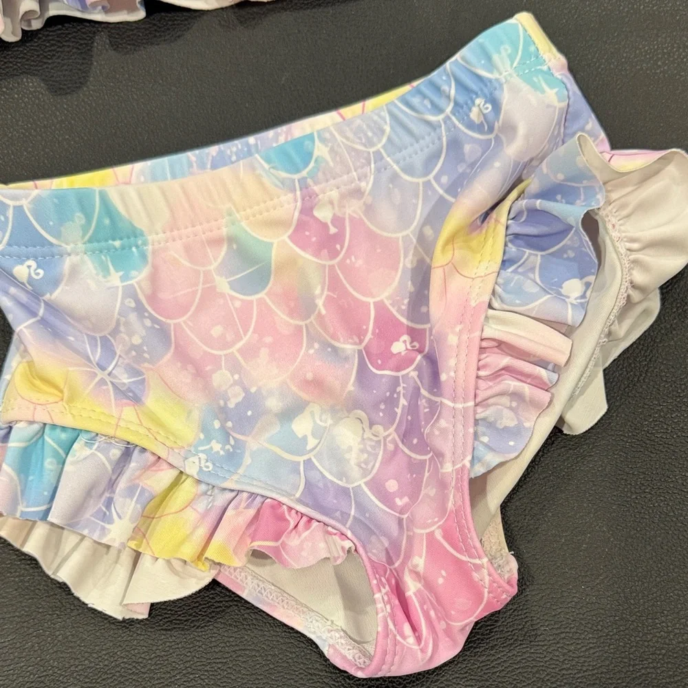 Colorful Mermaid Scale Kids Swim Set